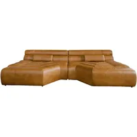 KAWOLA Big Sofa TARA Wohnlandschaft Leder cognac 286x75x148cm (B/H/T)