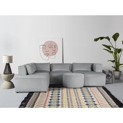 Ecksofa LEONIQUE "Alexane L-Form", grau, B:267cm H:70cm T:207cm, Sofas, zusammengesetzt aus Modulen, in vielen Bezugsqualitäten und Farben.