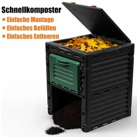 BigDean Komposter Garten 300 Liter Schnellkomposter aus wetterfestem Kunststoff & Made in Europe