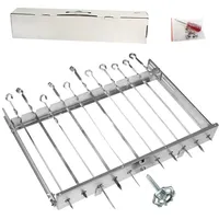 Olymp Grillspießdreher für 11 Spieße manuell Edelstahl silber