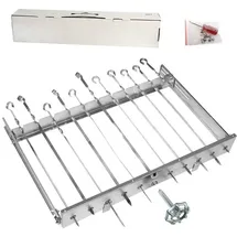 Olymp Grillspießdreher für 11 Spieße manuell Edelstahl silber