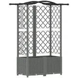 vidaXL Hochbeet Mit Rankgitter Und Dach 122 x 40 x 138 cm Hellgrau