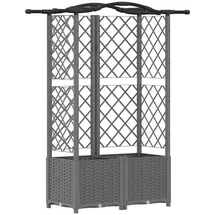 vidaXL Hochbeet Mit Rankgitter Und Dach 122 x 40 x 138 cm Hellgrau