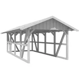 SKANHOLZ Skan Holz Carport Schwarzwald m. Dachschalung u. Rückwand 424 x 772 cm Weiß