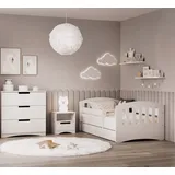 99rooms Jugendzimmer-Set Amira, (Komplettset, Set (3-St), 1xKommode, 1xEinzelbett und 1xNachttisch, aus Holzwerkstoff weiß