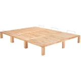 Gigapur Kiefer massiv Holzbett G56, naturbelassen, mit Standardfuß 25 cm Höhe, inkl. Lattenrost und Matratzenbügeln, Liegefläche 260x200 cm Best. aus 2X 80 x 200 cm, 1x 100 x 200 cm