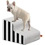 HASA zone 30cm Hoch Hundetreppe 2-stufig, Hundetreppe für kleine Hunde, Haustiertreppe aus hochdichtem Schwamm und mit waschbarem Bezug, Hundetreppe für Bett, Sofa