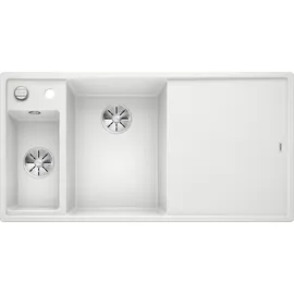 Blanco Axia III 6 S links weiß + Excenterbetätigung + InFino + Holzschneidebrett