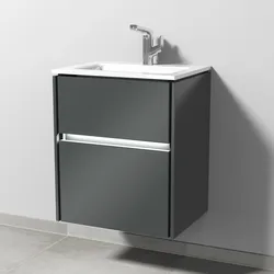 Sanipa Waschtischunterschrank „Twiga“ 515 × 605 × 395 mm in Anthrazit (glanz), mit Beleuchtung