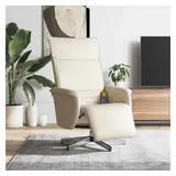 vidaXL Massagesessel mit Fußteil Kunstleder 56 x 107,5 x 86 cm Creme drehbar