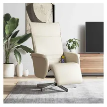 vidaXL Massagesessel mit Fußteil Kunstleder 56 x 107,5 x 86 cm Creme drehbar