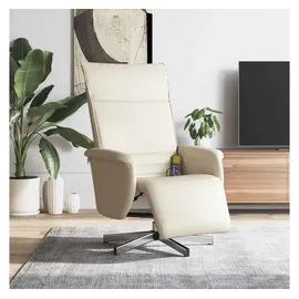 vidaXL Massagesessel mit Fußteil Kunstleder 56 x 107,5 x 86 cm Creme drehbar