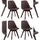 CLP Borneo V2 4 St. Stoff braun/walnuss