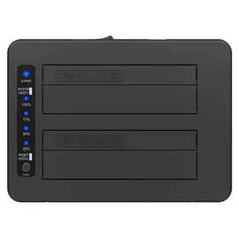 Icy Box IB-1233CL-CR, HDD Docking & Klonstation mit Kartenlesern CF + SD und USB Hub, USB 3.2 Gen1 (5 Gbit/s)