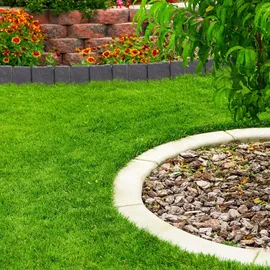 Relaxdays Beetzaun, 10-teilige Beetumrandung, Steinoptik, HxB: 10x25 cm, Rasenkante zum Stecken, Kunststoff, anthrazit