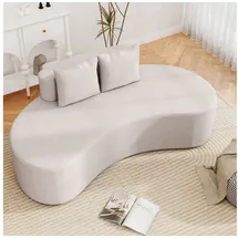 Costway Sofa für 3 Sitzer Polstersofa mit Rückenlehne & 2 Kissen Grau