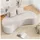 Costway Sofa für 3 Sitzer Polstersofa mit Rückenlehne & 2 Kissen Grau