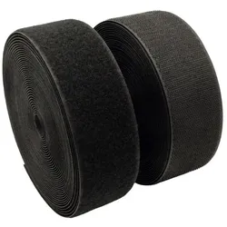 10 Meter Klettband Flausch u. Haken Schwarz 5 cm