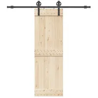 VidaXL Schiebetürbeschlag-Set 200 cm Stahl Schwarz