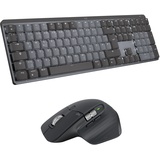 Logitech MX Mechanical kabellose beleuchtete Tastatur Standardgröße Tactile Quiet, MX Master 3S kabellose Hochleistungs-Bluetooth-Maus, macOS, Windows, Linux, iOS, Android, DEU QWERTZ - Grau