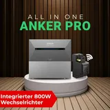 Anker SOLIX Solarbank 2 E1600 PRO 1,6 kWh mit integriertem Wechselrichter PV Solarspeicher für Balkonkraftwerk inkl. Smart Meter & Erweiterungsbat...