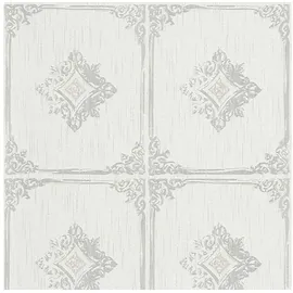 Profhome Barock Tapete Ornament 0,53 m x 10,05 m 5,33 m2 Beige/Grau 961991-GU