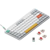 nuphy Air75 V2 Kabellose mechanische Tastatur, 84 Tasten RGB Hot-Swap Tastatur, unterstützt Bluetooth 5.1, 2.4G und kabelgebundener Verbindungc für PC/Laptop/Windows/Mac-White Gateron Red Switch
