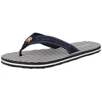 TOMMY HILFIGER Damen TH Stripes Beach Sandal FW0FW08528 Zehentrenner, Blue (Space Blue), 39 EU