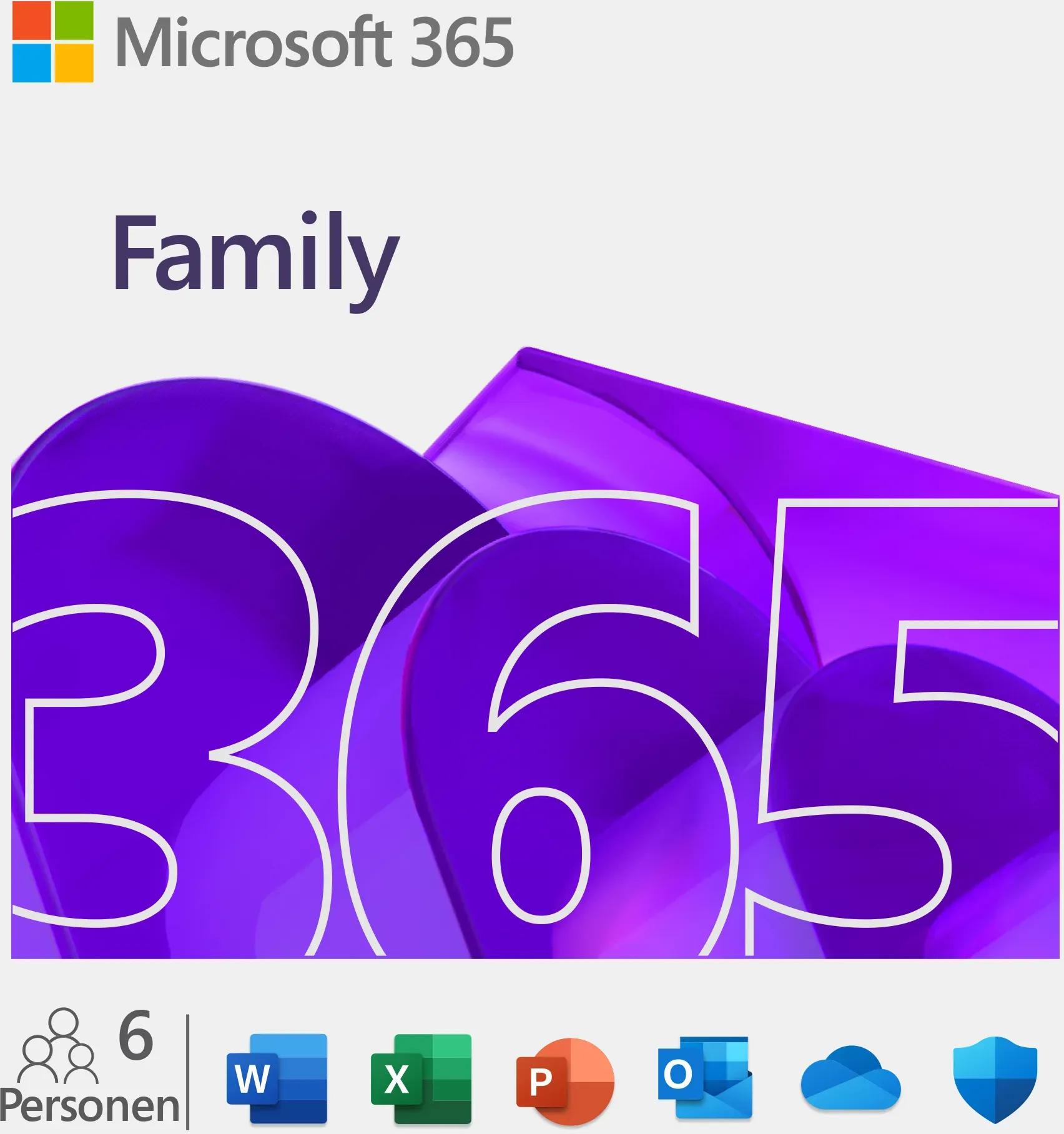 Microsoft 365 Family 6 Benutzer /1 Jahr / 6TB OneDrive - mit Word, Excel, PowerPoint, OneNote, Outlook, Access und mehr