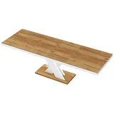 designimpex Esstisch Design Tisch HEN-111 Alteiche - Weiß Hochglanz ausziehbar 160-256cm beige