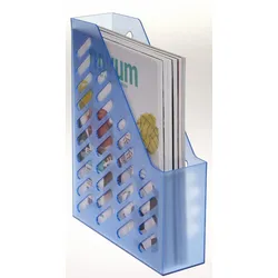 Stehsammler Polystyrol blau-transparent , DIN C4