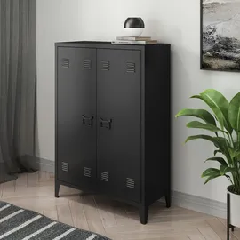 [en.casa] Metallschrank Oripää 110x75x33 cm Schwarz