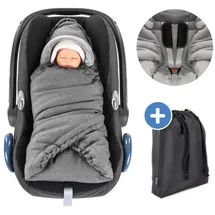 zamboo Einschlagdecke für Babyschale (Maxi-Cosi, Cybex, Kiddy, Britax Römer) und Babywanne - Grau