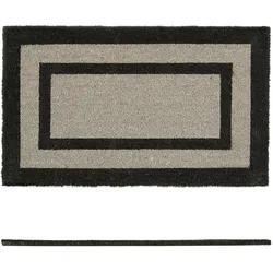 Relaxdays Fußmatte aus Kokos & PVC, Schmutzfangmatte, rutschfest, BxT: 75x45 cm, für Balkon/Flur/Terrasse, grau