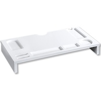KESPER | Schreibtisch-Organizer & Monitorständer, Material: Spanplatte, Maße: B: 60 x H: 8,3 x T: 30 cm, Farbe: Weiß|