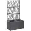 Hochbeet mit Rankgitter 2 Töpfe 58×30×107cm Poly Rattan Schwarz