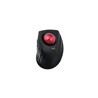 ELECOM DEFT PRO Trackball-Maus, kabelgebunden, kabellos, Bluetooth 3 Typen Verbindung, ergonomisches Design, 8-Tasten-Funktion, roter Ball, Windows11, MacOS (M-DPT1MRXBK)