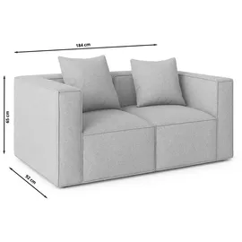 VCM Couch Textil 2-Sitzer Hellgrau