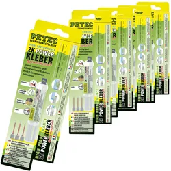 5x11ml 93510 Petec 2k Powerkleber Kleber Klebstoff Universalkleber 2 Komponenten: Petec 93510
