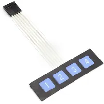 BerryBase Membran Folientastatur 4 Tasten (1-4) mit Klebeschicht