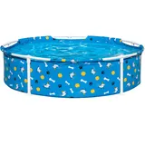 BESTWAY Frame Pool Pfote für Haustiere, Ø 122 x 30,5 cm, 292 L, 3-lagiges TriTech-Material, Korrosionsschutz, Antihaftbeschichtung, verspieltes Design, einfacher Aufbau, Ablassventil, Reparaturflicken