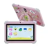 YUEHISY 7 Zoll Tablette mit Schutzhülle, 16 GB 1024x600 HD -Touchscreen -Tablette, mit Schutzstandabdeckung für Android 7.0, Geschenke für Kinder Teenager (Rose)