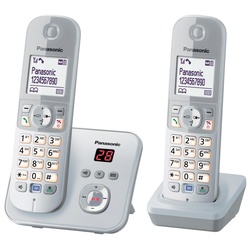 Panasonic Schnurloses Telefon-Set mit Anrufbeantworter KX-TG6822GS silber
