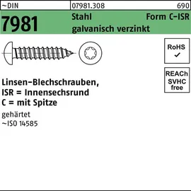 Reyher Blechschraube DIN 7981 3,5 x 22 1000 Stück