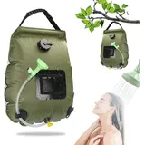 Fitags - Solar-Camping-Duschtasche, 20 l, tragbare Solar-Duschtasche, faltbare Outdoor-Duschtasche mit abnehmbarem Duschkopf, 45 °c,
