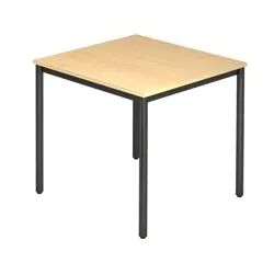 Besprechungstisch 80x80 Ahorn/schwarz
