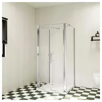 duschspa Komplettdusche ESG U-Form Duschkabine Pendeltür Schwingtür + 2x Seitenwänden, BxT: 100x80 cm, Einscheibensicherheitsglas, Sicherheitsglas, Set, ebenerdiger Einbau möglich 100 cm x 80 cm