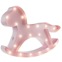 MARQUEE LIGHTS LED Dekolicht "Hobbyhorse", pink, H: 22cm, Lampen, Wandlampe, Tischlampe Schaukelpferd 19 Leuchtmittel - 31x22 cm