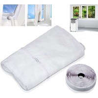 Fensterstopper Fensterabdichtung Eco-9001, echos, (Set, 2-tlg., Universal), 400 cm, ideal für mobile Klimaanlagen, Wäschetrockner, Ablufttrockner, ohne Bohren, mit Reißverschluss, UV-beständig, wasserdicht und langlebig weiß