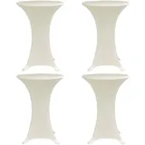 deluke Tischhussen für Stehtische 4er Set AMAU Stretchhusse Ø60cm cremefarben Hussen elastisch Stehtischhusse Stehtisch-Abdeckung